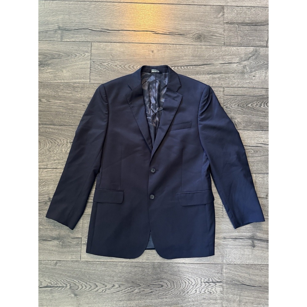 Ermenegildo Zenga Sport Coat Mens 40 R (50‎ EU) Blue Wool Blazer Preppy